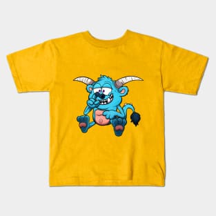 Cute Blue Monster Kids T-Shirt